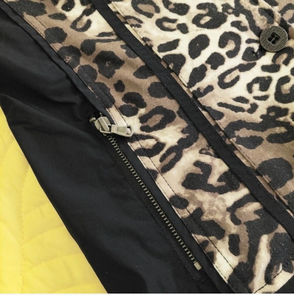 Chico’s Leopard Print Mixed Media Button Front Jacket Size 0 (Fits Small/4-6) - Picture 5 of 7